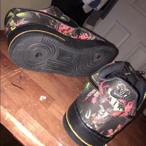 Black Air Force 1 with rose designs